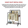 Heavy Metal Double Clothes Rail Hanging Rack Garment Display Stand Storage Shelf