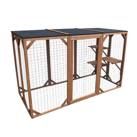 180cm Large Cat Enclosure Wooden Outdoor Cage with 3 Platforms