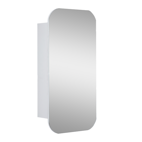 Rectangle Wall Hung Bathroom Mirror Shaving Cabinet Vanity Matte White