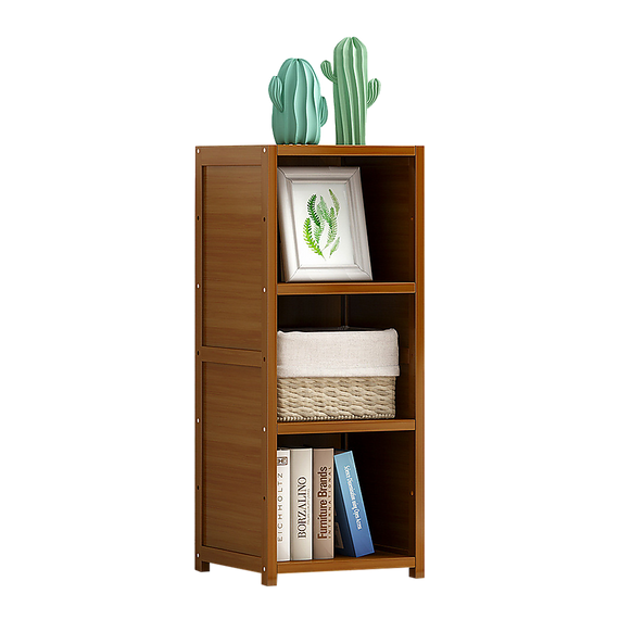 Bamboo Adjustable Shelf Bookcase Display Storage Rack Stand Livingroom Bedroom