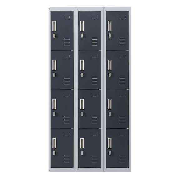 12-Door Locker for Office Gym Shed School Home Storage - Padlock-operated