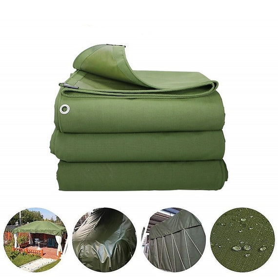 3x4M Army Heavy Duty Waterproof Canvas Tarp Tarpaulin Sun Blocked Dustproof