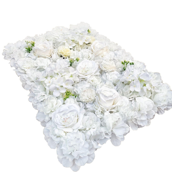 Artificial Flower Wall Backdrop Panel 40cm X 60cm Mixed Whites