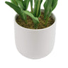 Flowering White Artificial Tulip Plant Arrangement With Ceramic Bowl 35cm
