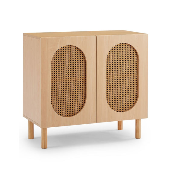 Kailua Rattan 2-Door Accent Cabinet in Maple