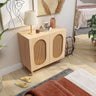 Kailua Rattan 2-Door Accent Cabinet in Maple