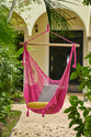 Mayan Legacy Extra Large Outdoor Cotton Mexican Hammock Chair in Mexican Pink Colour