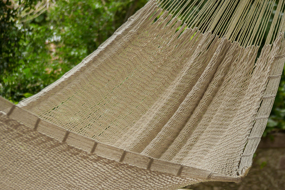 Mayan Legacy Queen Size Outdoor Cotton Mexican Hammock in Marble Colour