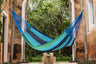 Mayan Legacy Queen Size Outdoor Cotton Mexican Hammock in Oceanica Colour