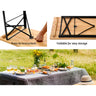 Gardeon Wooden Outdoor Foldable Bench Set - Natural