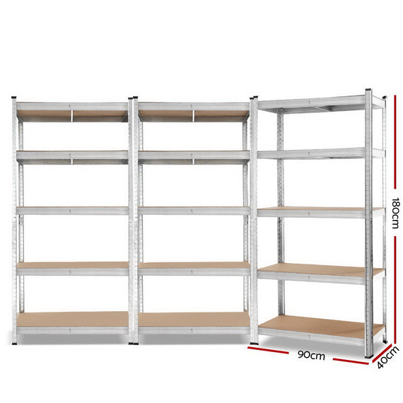 Giants 3x1.8M Warehouse Shelving Rack Racking Garage Metal Storage Shelves