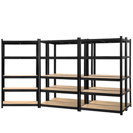 Giantz 5x1.8M Garage Shelving Warehouse Rack Pallet Racking Storage Shelf Black