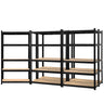 Giantz 5x1.8M Garage Shelving Warehouse Rack Pallet Racking Storage Shelf Black