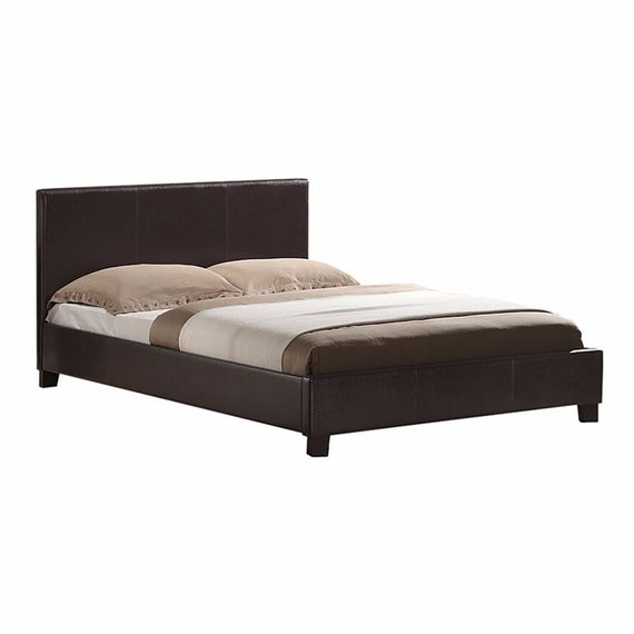 Mondeo PU Leather Double Brown Bed