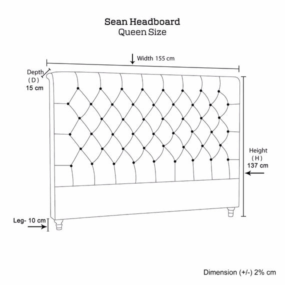 Bed Head Queen Size French Provincial Headboard Upholsterd Fabric Beige