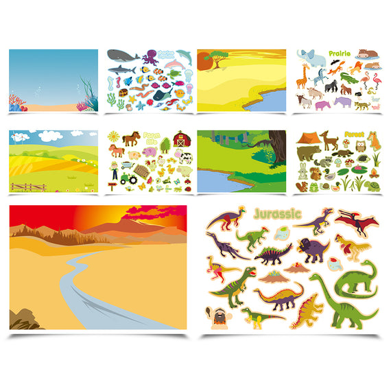 REUSABLE STICKER PAD SET - ANIMAL WORLD